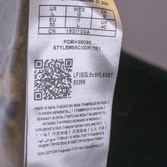 Guess Los Angeles Striped Logo T Shirt Black White Cotton Size L - Picture 4 of 4